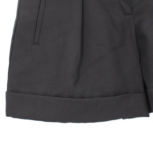 Sezane Rome High Rise Belted Black Cuffed Pleated Shorts NEW Size 34 - Picture 5 of 10